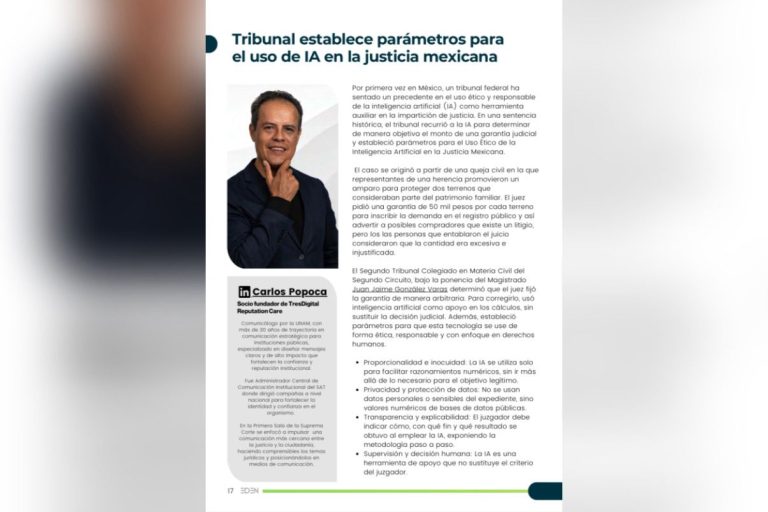 Tribunal establece parámetros para el uso de IA en la justicia mexicana