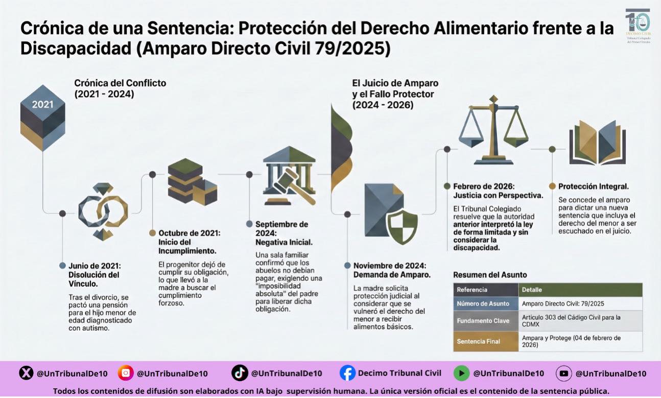 #120dias Informe ciudadano | Consulta este caso: Alimentos a personas menores de edad en situación de discapacidad. 
Sentencia pública: 
Te invitamos a seguirnos en las redes sociales del Tribunal: 
X: 
Instagram: 
Facebook: 
Youtube: